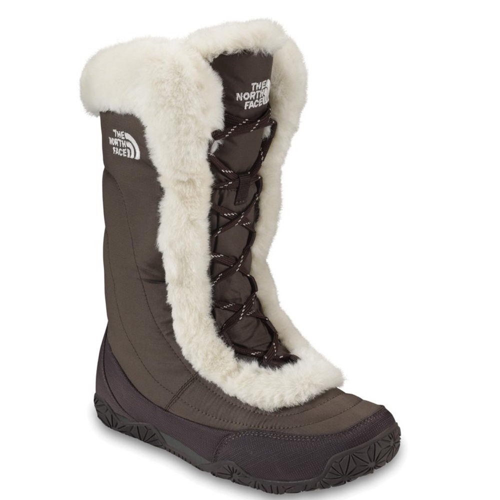 THE NORTH FACE Nuptse Fur Boot X2 Winter Snow Lace Up Insulated Womens Girls 6‎
